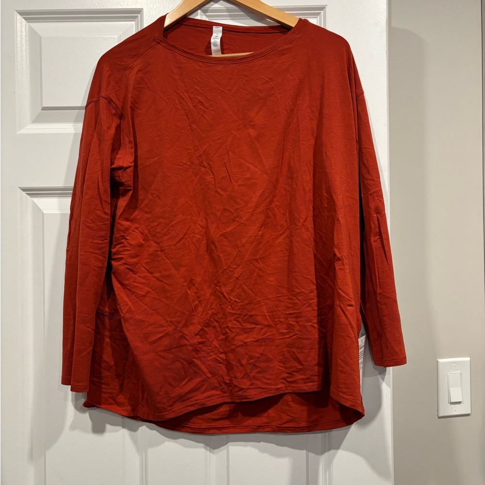 lululemon athletica Long Sleeve Tee in Rust color